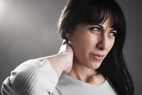 A woman has osteochondosis of the neck